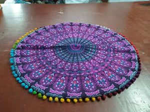 Indian Mandala Print Round Cushion Cover