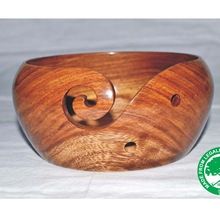 wooden yarn bowl