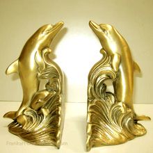 Dolphins brass bookends