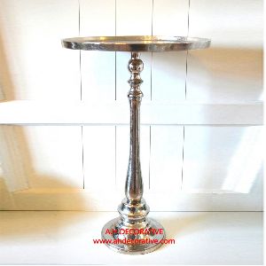 Silver Pillar Candle Stand