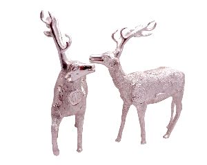 White Metal Deer Figure
