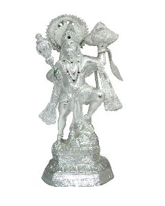 White Metal Hanuman Ji Statue