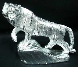 White Metal Lion Figure