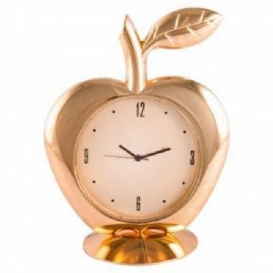 gold plated apple shade table clock