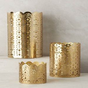 gold plated shiny candle votive