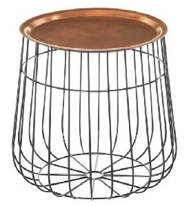 Copper Top Round Wire Coffee Table