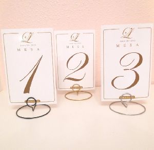 Metal Wire Mesh Gold number holder stand