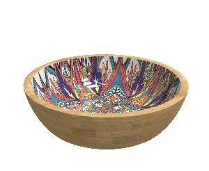 Multicolour wooden bowls