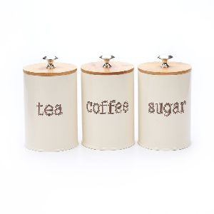 Tea Coffee Sugar Metal Storage box