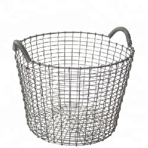 Wire Mesh Round Metal log basket