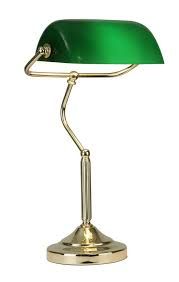 Brass bankers table lamp