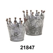 Galvanized Crown candle