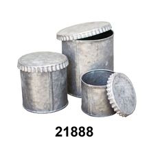 Galvanized Metal Canisters Vintage Inspired Tin pots