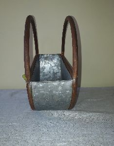 galvanized and metal round caddy