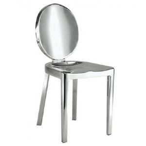 metal Silver Finis side chair