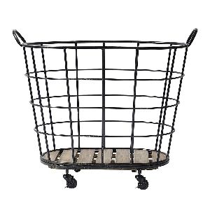 wire wood basket with handle