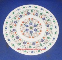 Handcrafted Stone Marble Inlaid Decorative Plate