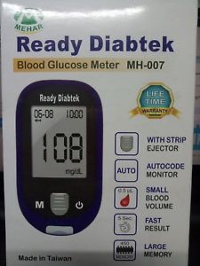 Mehar ready diabtek blood glucose meter mh 007 with 25 strips
