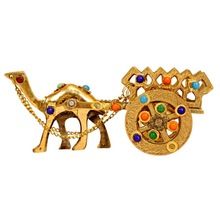 designer brass camel cart