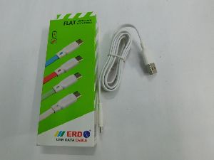 Flat Micro Usb 2A Fast Charging White Data Cable