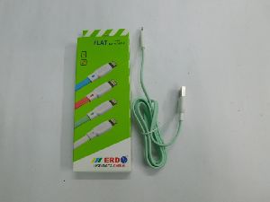 Flat Iphone 5 and Above 2A Fast Charging Green Data Cable