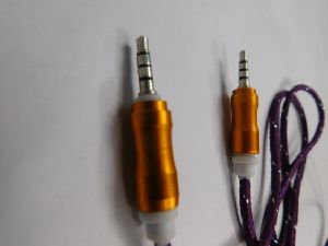 Imported High Quality Purple Cotton 3 Pin Aux Cable