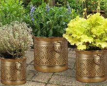 brass handmade planter