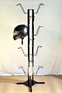 mild steel helmet display stand- 18 helmets capacity-black