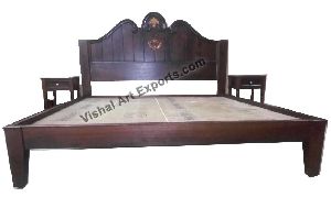 Wooden Crown Queen Bed