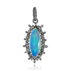 Marquise Shaped Opal Gemstone Pendant