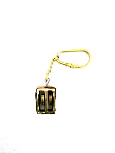 Solid Brass Ship Pulley keychain