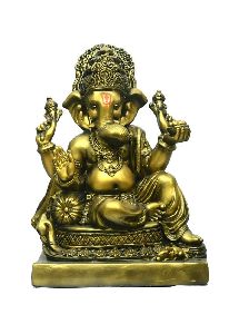 Brass Shade Lord Ganesha Idol