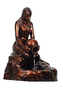 Copper Shade Lady Holding Pot Waterfall