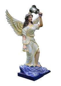 Fairy Standing Statue With Holding Led Gardan Lamp