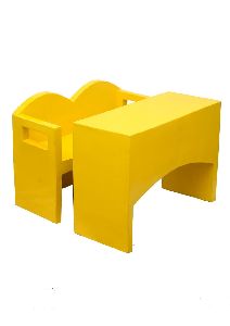 Yellow Flawless Desk & Bench
