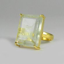 Aqua crackle glass Ring