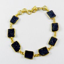 Black druzy chain bracelet