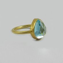 Blue topaz hydro gemstone  ring