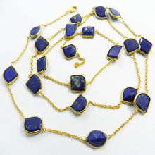 Lapis lazuli gemstone chain necklace