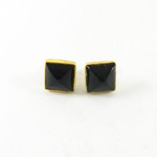 Natural black onyx gemstone Earring