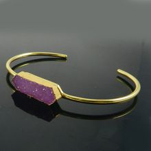 Pink druzy gemstone bracelet