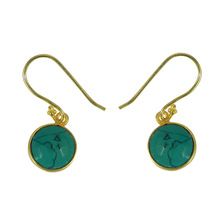 Synthetic green turquoise gemstone Earring