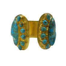 turquoise gemstone brass bracelet