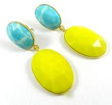 Yellow Chalcedony Stud Earring