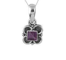 African amethyst sterling silver pendant