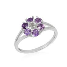 african amethyst stud gemstone silver with white topaz rings