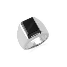 black onyx gemstone silver ring fashion designer rings