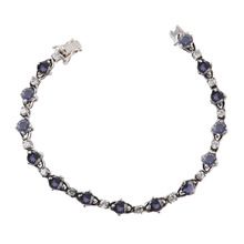 blue sapphire gemstone bracelet stud with white CZ bracelets