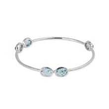 blue topaz gemstone silver bangle