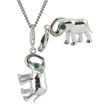 Elephant necklace plain silver animal pendant